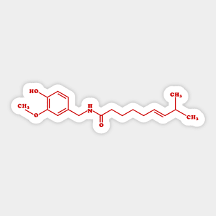 Chili Capsaicin Molecular Chemical Formula Sticker